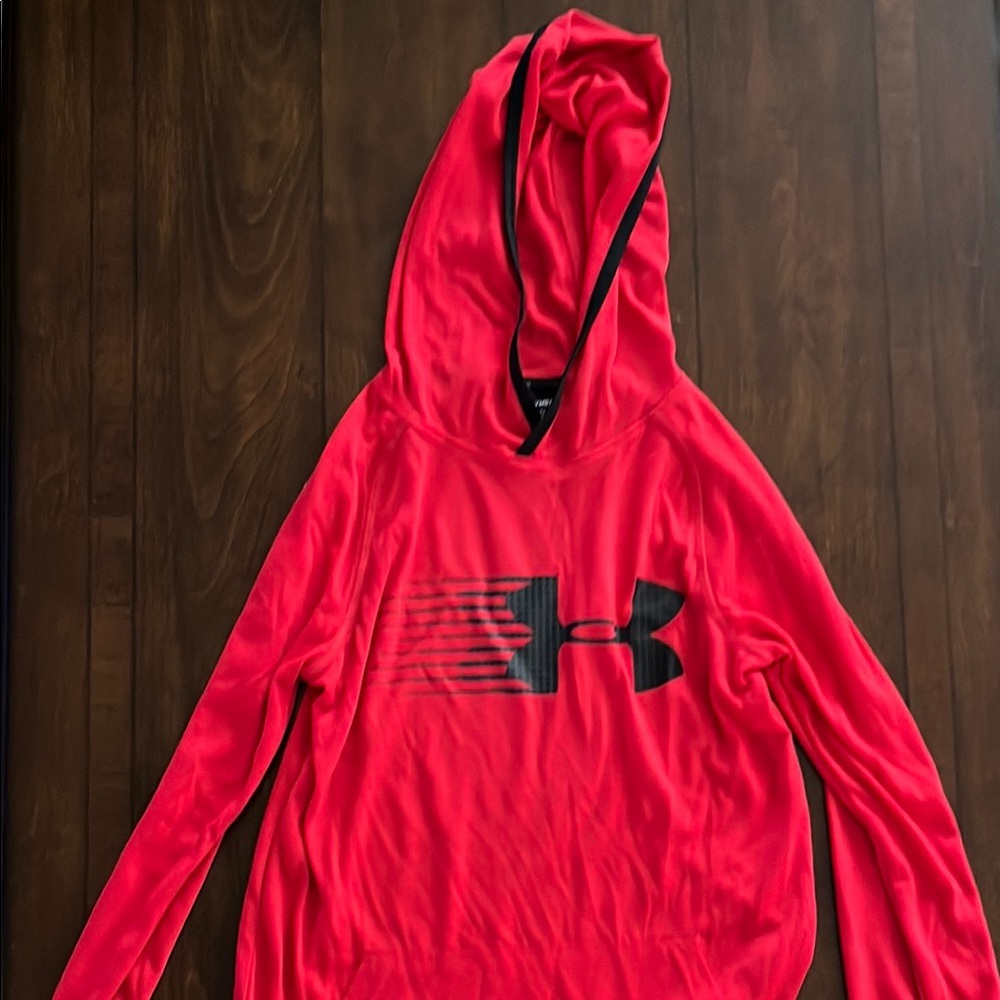 Under Armour Scarlet Hoodie with Black Logo
